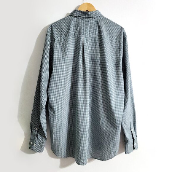 Uniqlo Mens Cotton Long Sleeve Button Up Shirt Size 2XL Dark Green Gingham Check - Picture 2 of 10